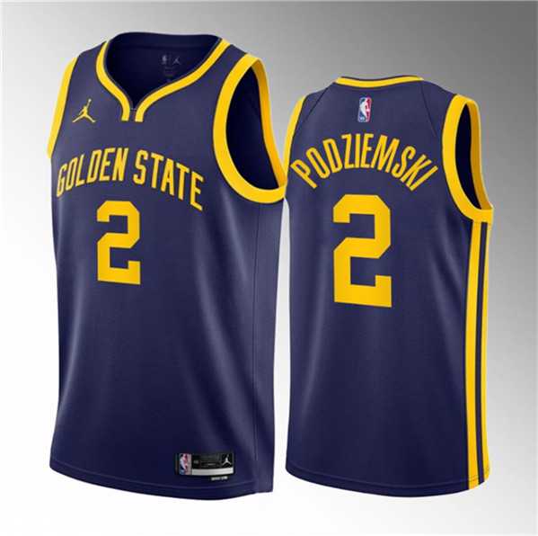 Men%27s Golden State Warriors #2 Brandin Podziemski Navy 2023 Draft Statement Edition Swingman Stitched Basketball Jersey Dzhi